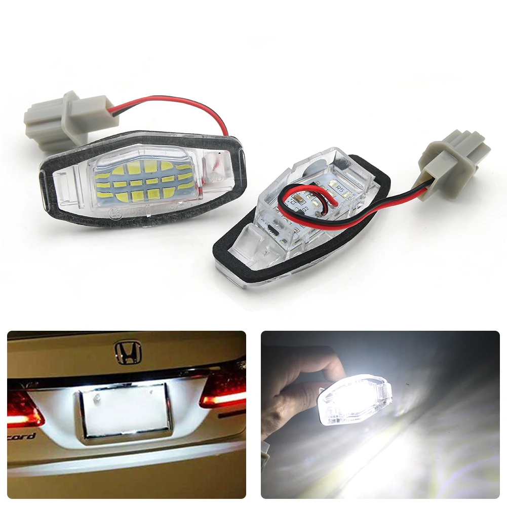 Car LED License Plate Light Lamp Assembly Replacement For Honda Accord Sedan Odyssey Pilot Civic & Acura MDX TSX TL ILX RDX RL view 3
