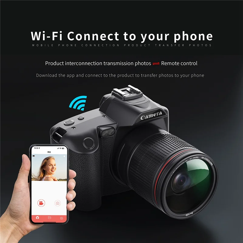 Digital Photography Camera 4K WIFI Web Cam Vintage Vlog Video Recorder 64MP Camcorder Camera Zoom Blogging Camera