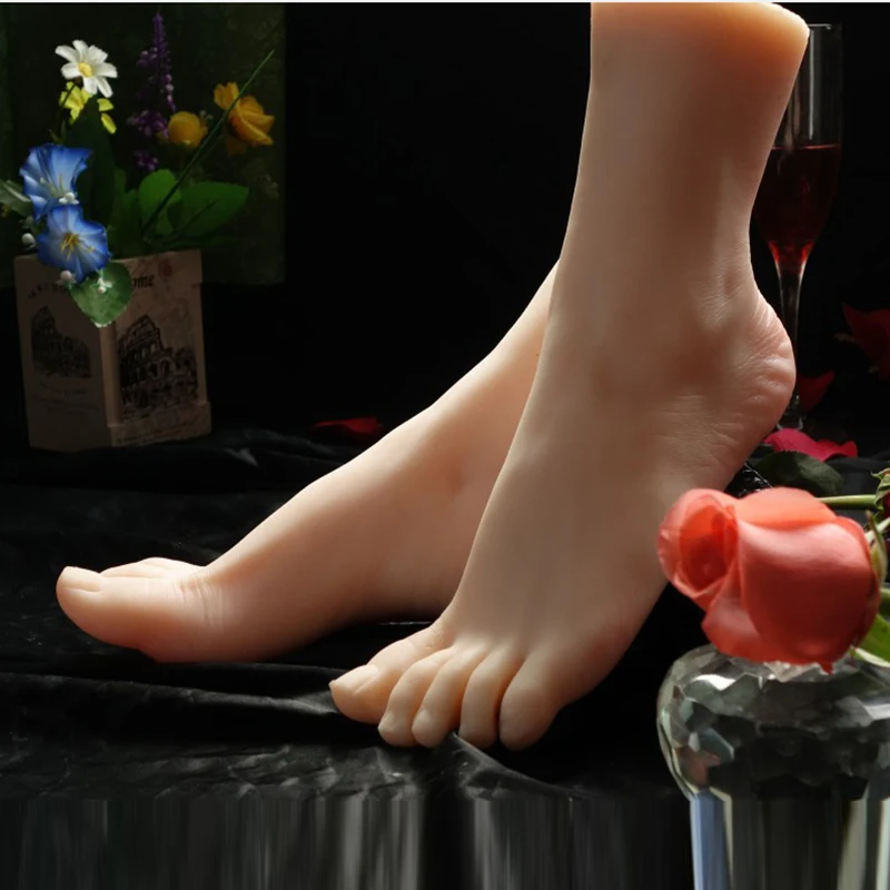 

Silicone Feet Model Female Simulation Nail Practice Foot Mannequin Feet Fetish For Footjob Shoes Sock Display