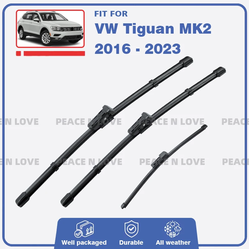 

Front Rear Wiper Blades For Volkswagen VW Tiguan MK2 2016 - 2023 2018 RLine Allspace Windshield Windscreen Window Accessories