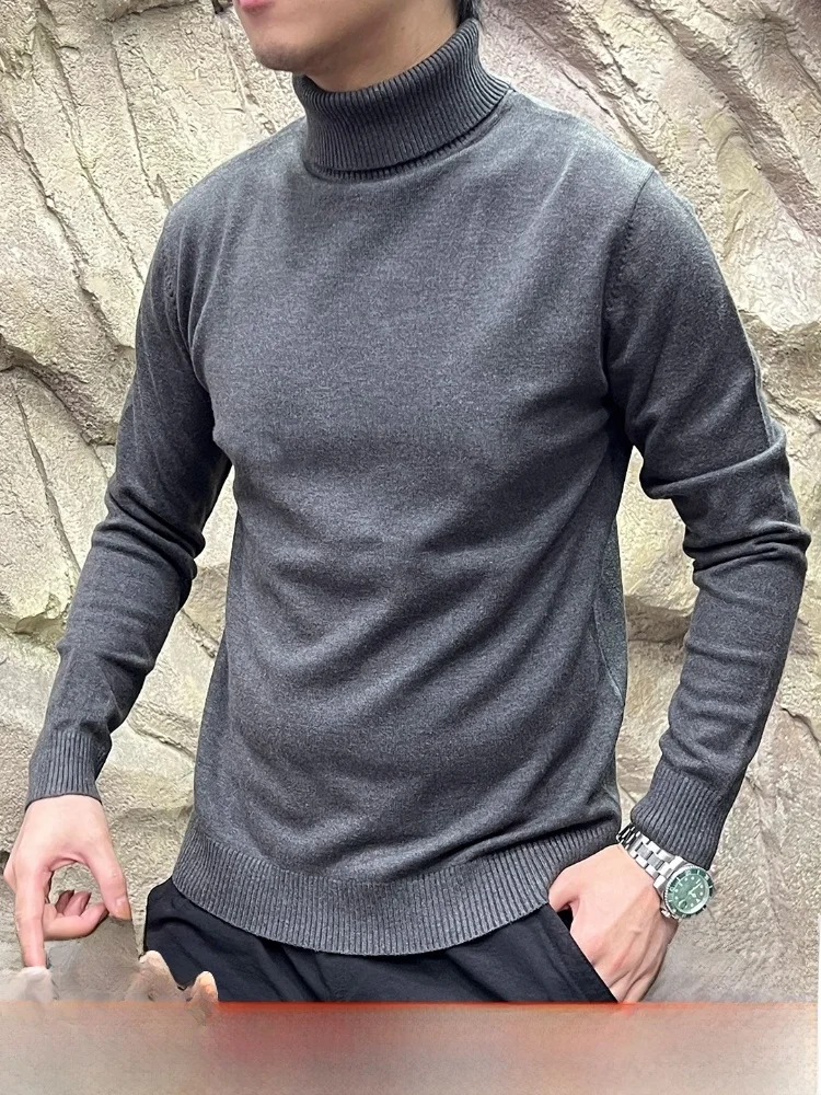 

Итальянская роскошная серия, мужской вязаный эластичный свитер, универсальный, мягкий, приятный для кожи, модный осенне-зимний свитер