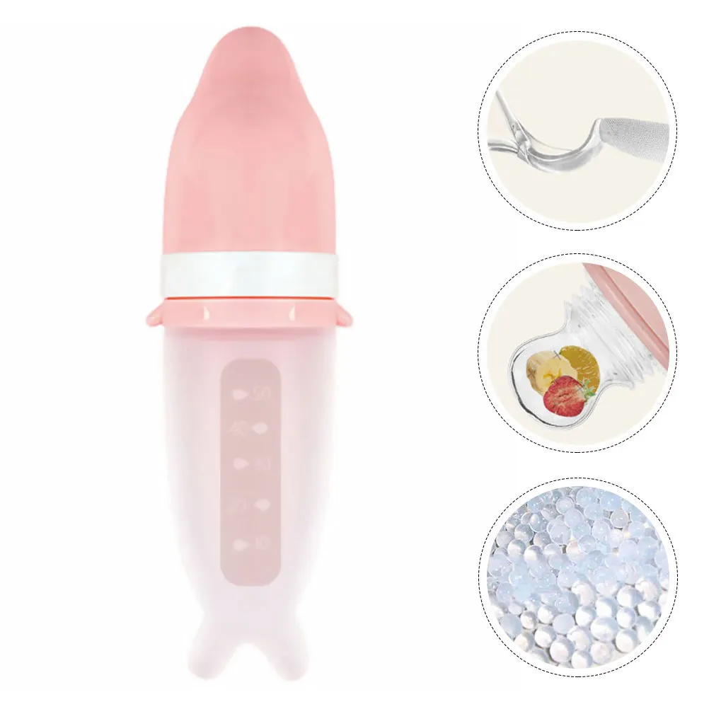 

1Set Silicone Squeeze Feeding Bottle for Babies Newborns Infants Feeder Puree Milk Cereal Tableware Food Grade Safe