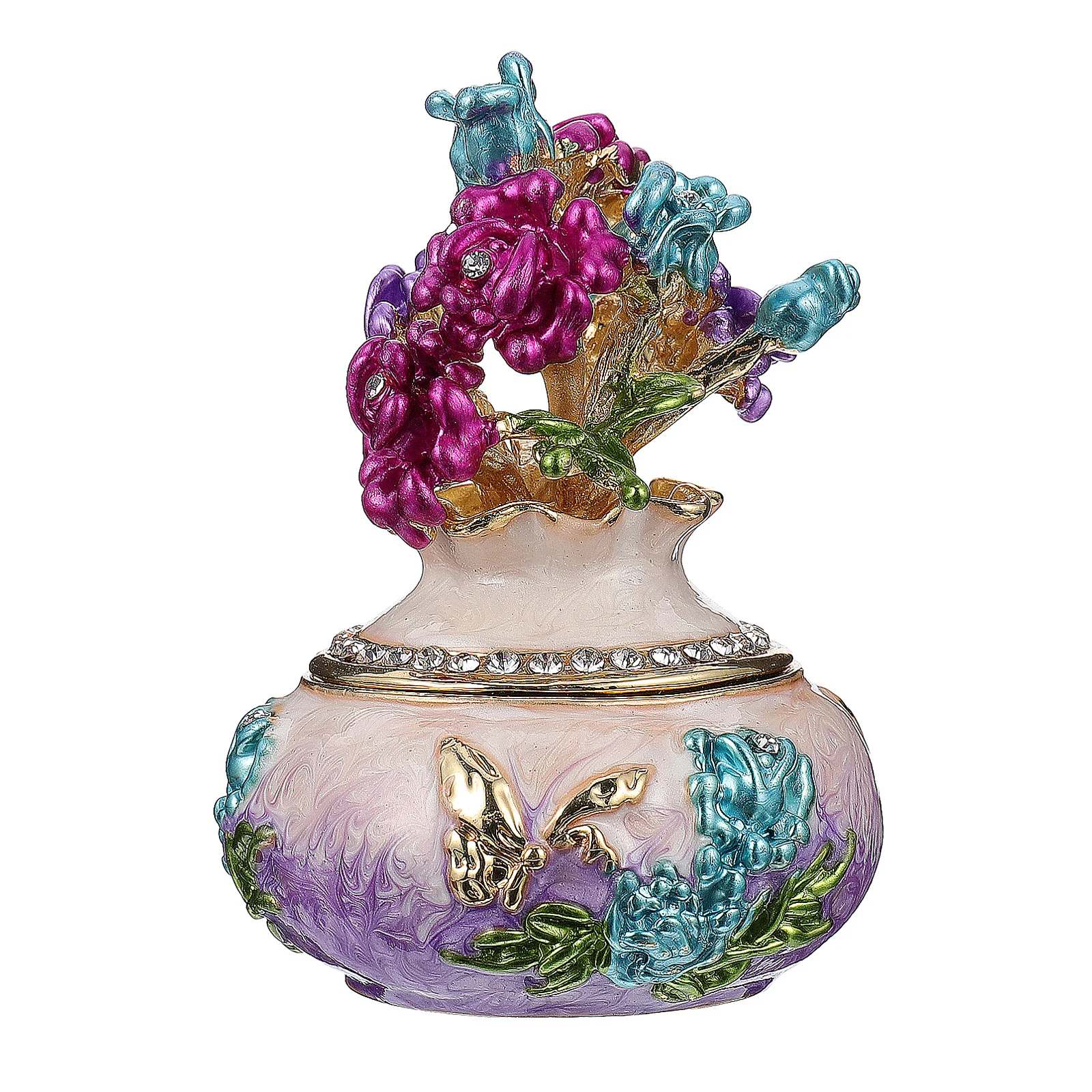 Metal Enamel Jewelry Box Elegant Design Long-Lasting Safe Material Perfect Gift for Women Girls Friends Ornament Home Decor