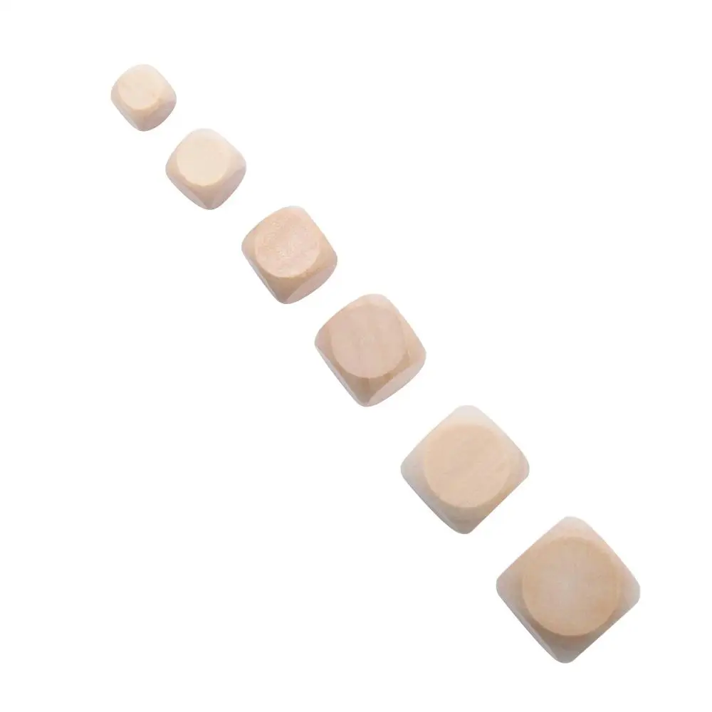 For Party Board Game Engraving 20mm DIY D6 Dice Wood Cube Dices 6 Sided Wood Dice Blank Dice
