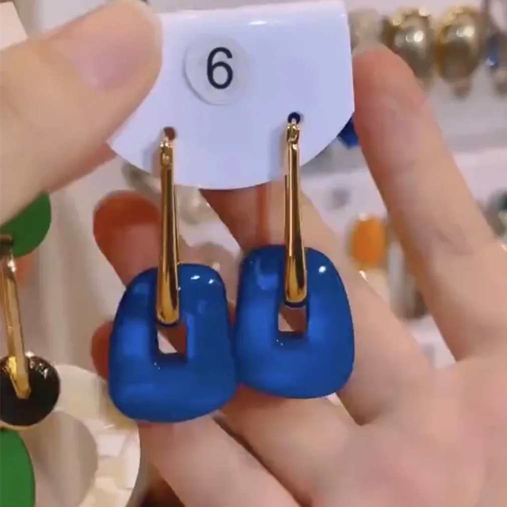 Vintage Klein Blue Geometric Earrings
