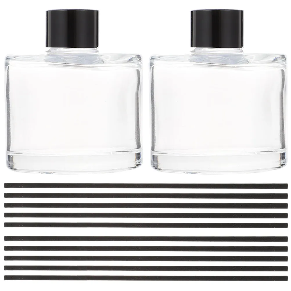 

1Set Aroma Diffuser Bottles Glass Essential Oil Perfume Diffuser Bottle Desktop Use Refillable Empty Clear Fragrance Bottle