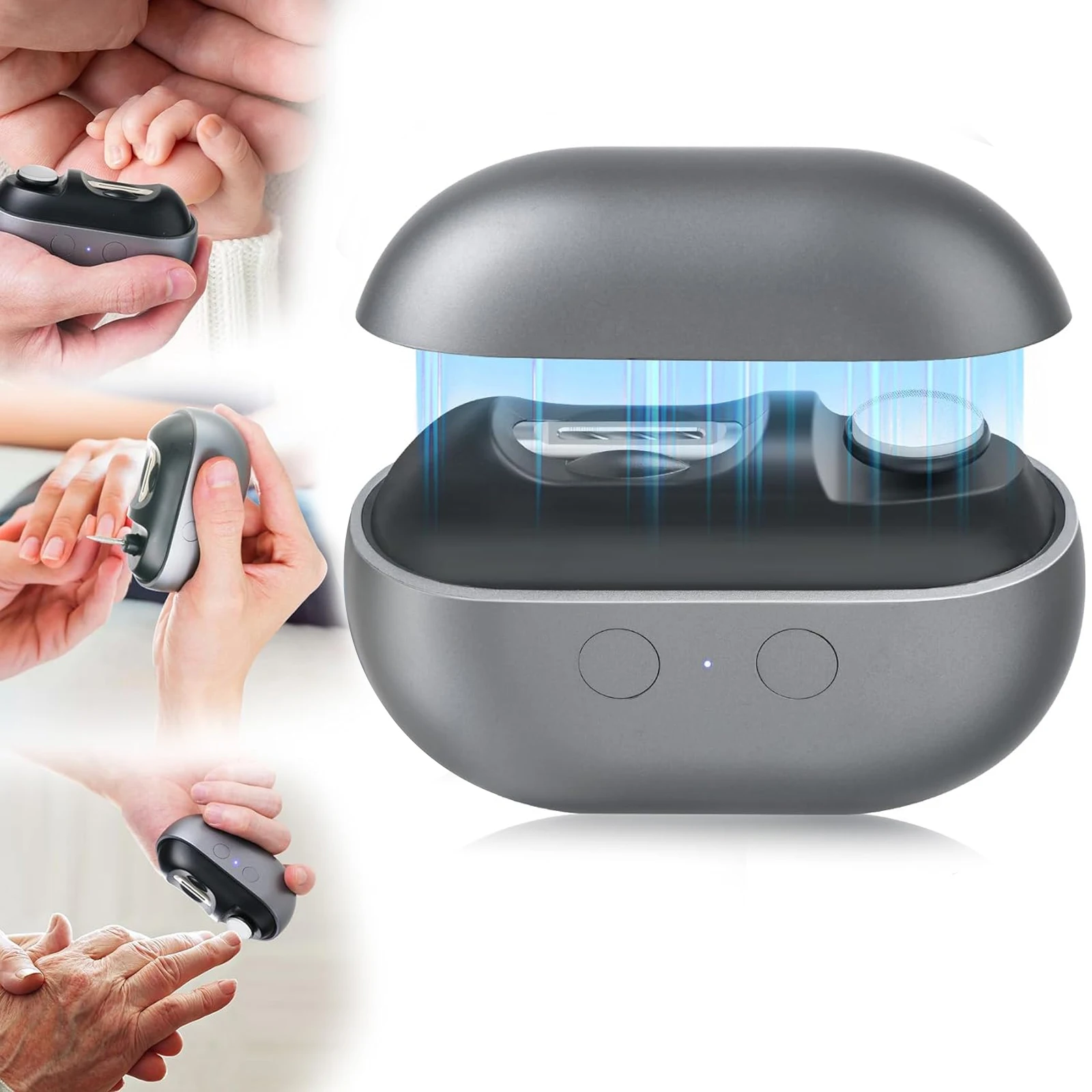 

Electric Nail Clipper, 3-in-1 Automatic Nail Trimmer & Polisher with 2 Speeds, LED Light, Rechargeable Nail Clippers for Seniors