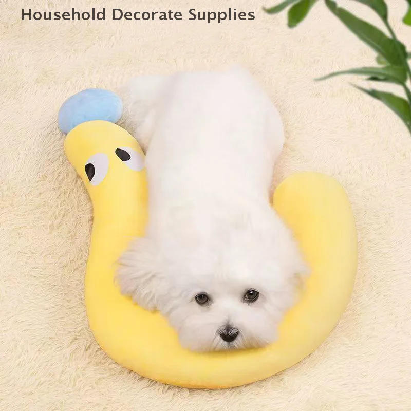 وسادة صغيرة رائعة على شكل حرف U، مصممة خصيصًا للنوم العميق للجراء والقطط، مستلزمات الحيوانات الأليفة الناعمة والرقيقة