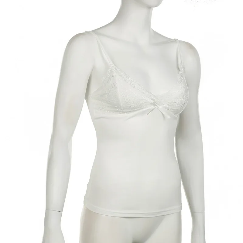 2026 Neues Sommer Y2K American Retro Spitzen-V-Ausschnitt-Trägertop – figurbetont und schlankmachend, kurzer Stil, „Spicy Girl“-Top, französisch schlicht und sexy – Detail 15