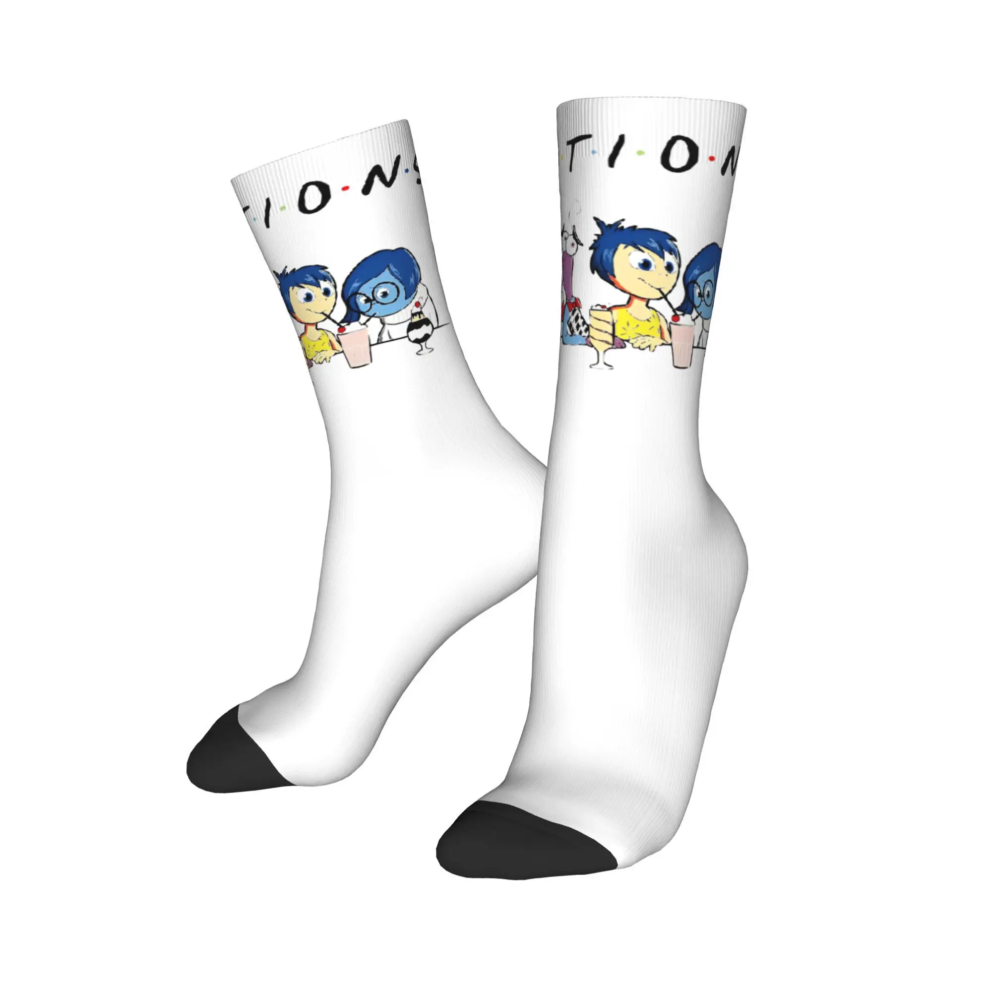 Trendy Women Men Crew Socks Inside Out Emotion Merch Cute Funny Cartoon Anime Breathable Stockings