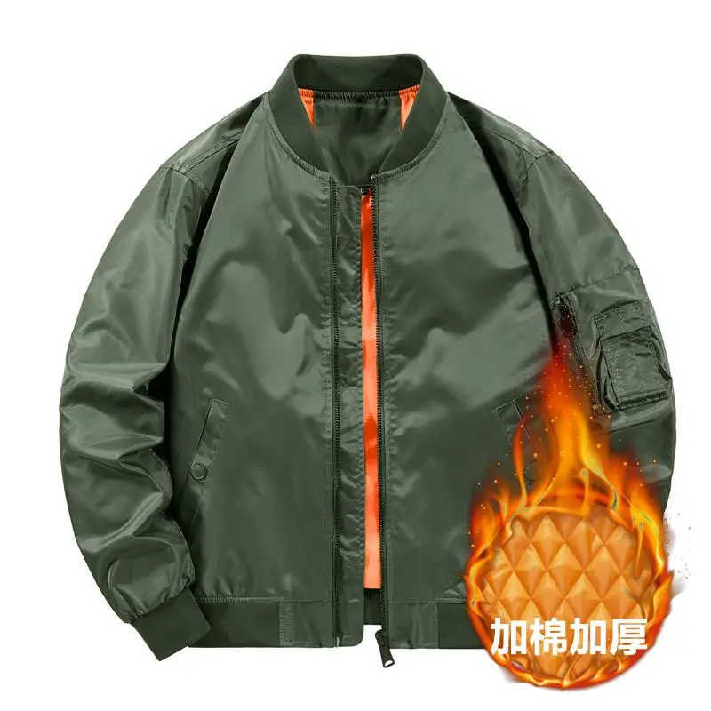 

Luxury Brand Bomber Jacket Plus Size Autumn Winter Cotton Coat Thick Warm Military Tactical Motorcycle Jacket Zip Stand Collar