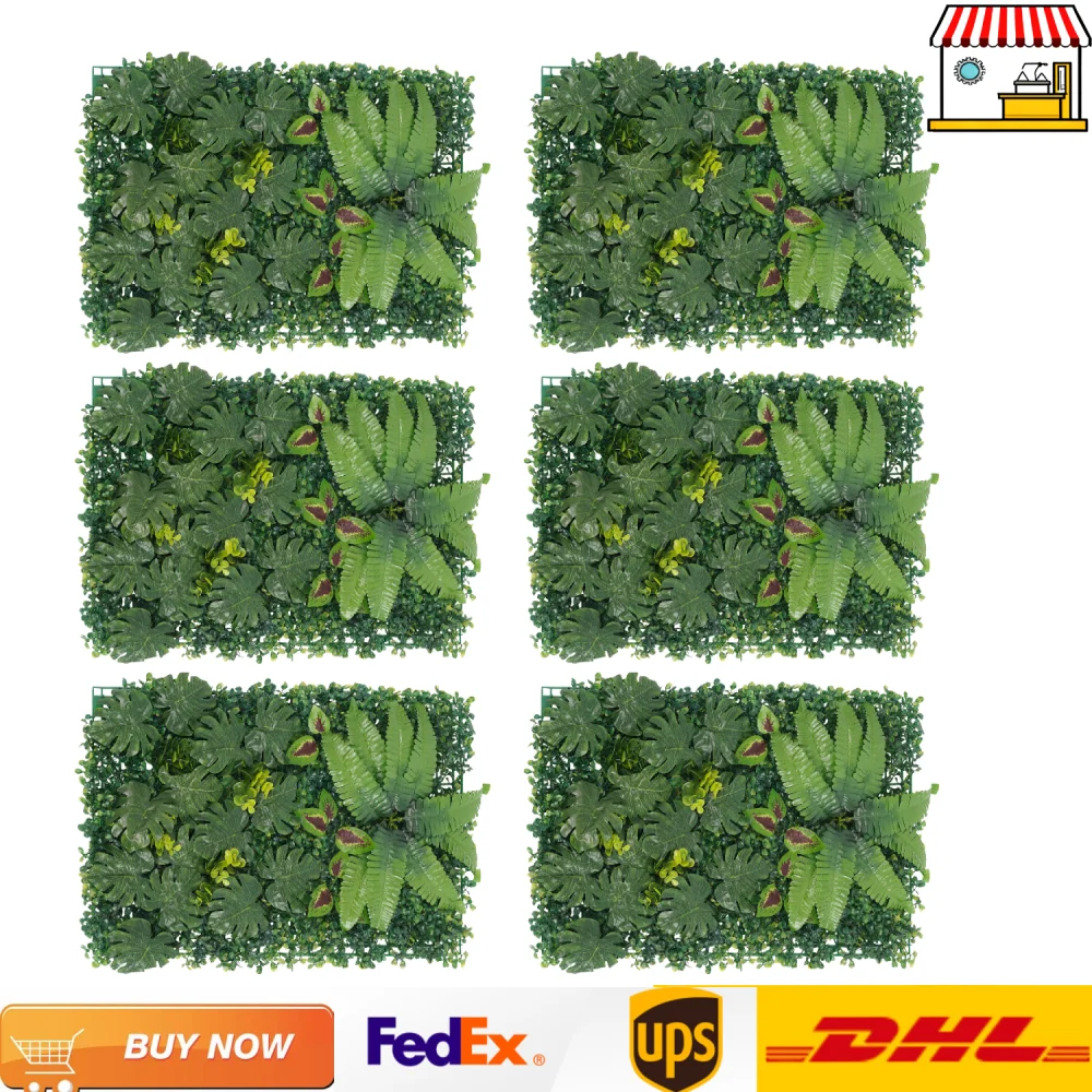 

Artificial Grass Greenery Wall Panels 6PCS 23.62*15.75in Indoor Outdoor Privacy Backdrop Wall Decor
