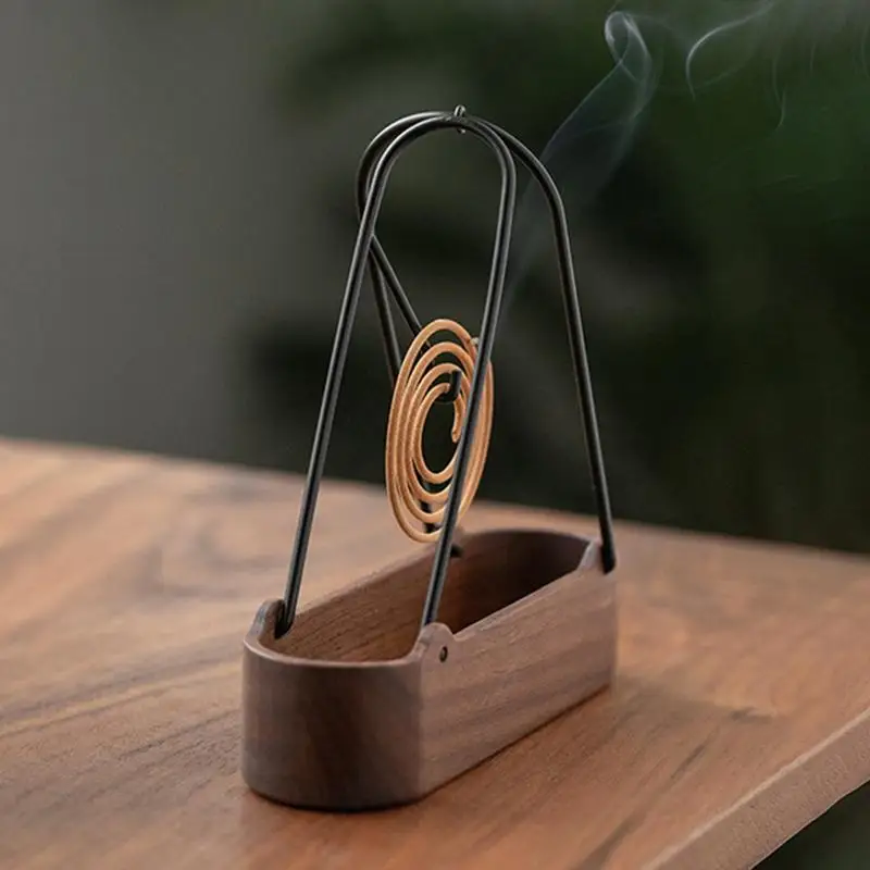 Incense Coil Holder Foldable Coil Stand Support Base Triangular Incense Holder Tray Portable Coil Ash Storage Bracket For Indoor