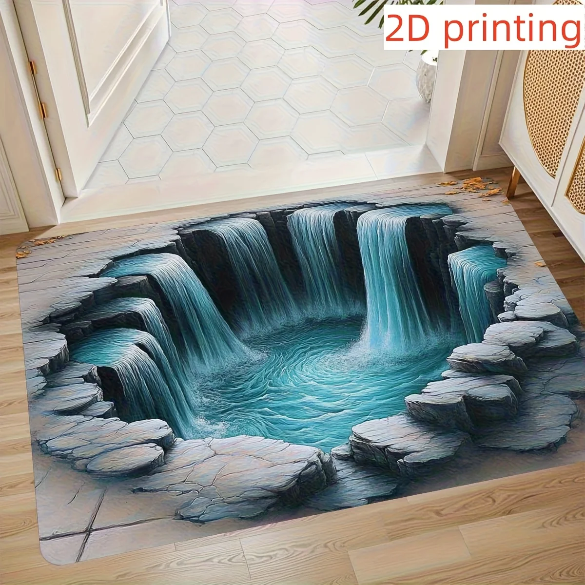 2D Flat Optical Illusion Non-slip Doormat Easy To Clean Perfect for Front Door Entryway Bedroom Laundry Room Area Door Mat Home