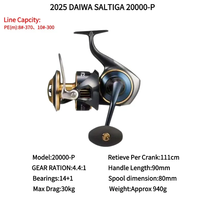 2025 DAIWA SALTIGA 8000P 8000H 10000P 10000H 14000P 14000XH 18000H