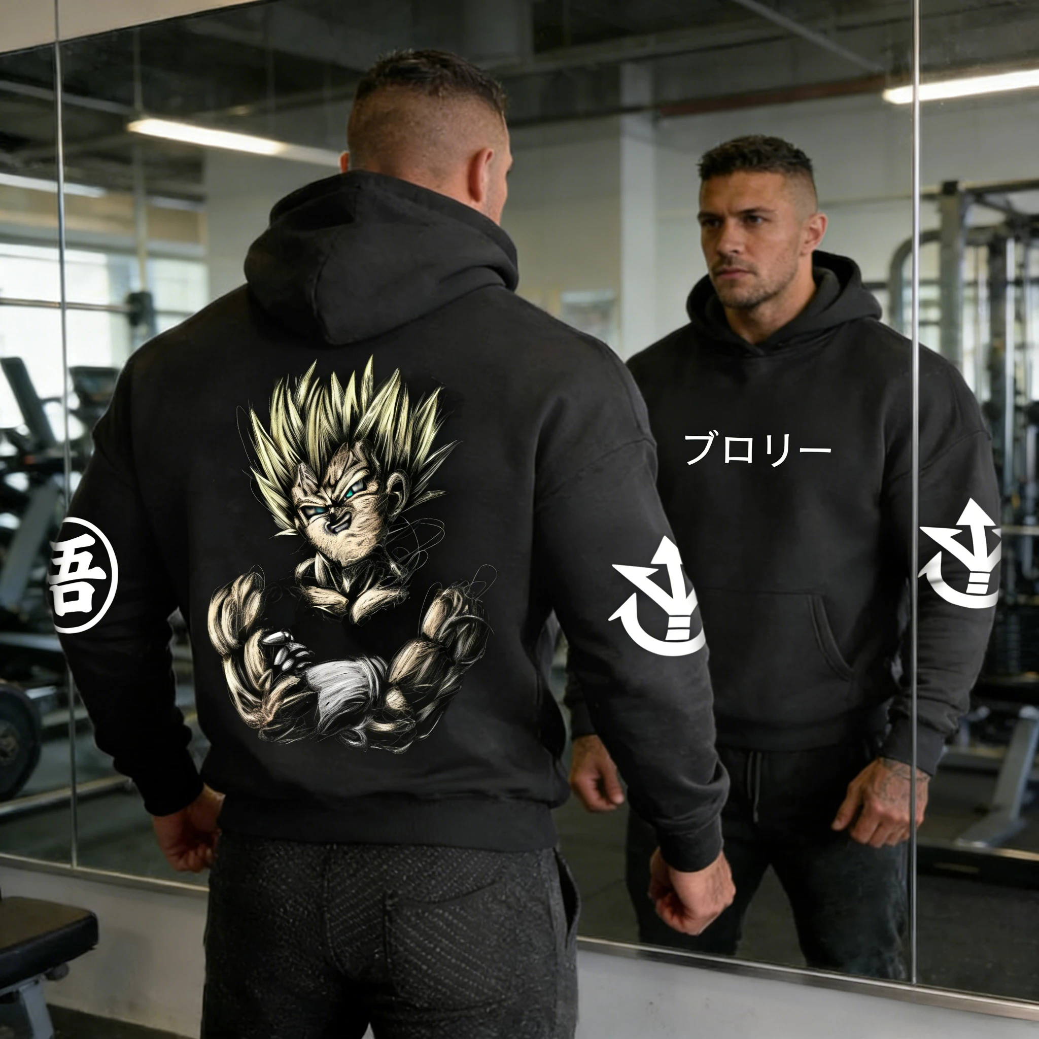 

2026 Autumn Winter Dragon Ball Retro Broly Print Hoodie Men 100% Cotton Oversized Gym Sweatshirt Vintage Streetwear Unisex y2k