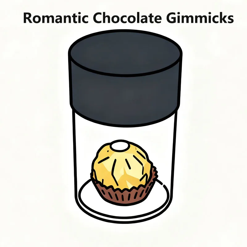 Romantic Chocolate Gimmicks Magic Tricks Close Up A Sweet and Magical Surprise Penetration Street Magia Props