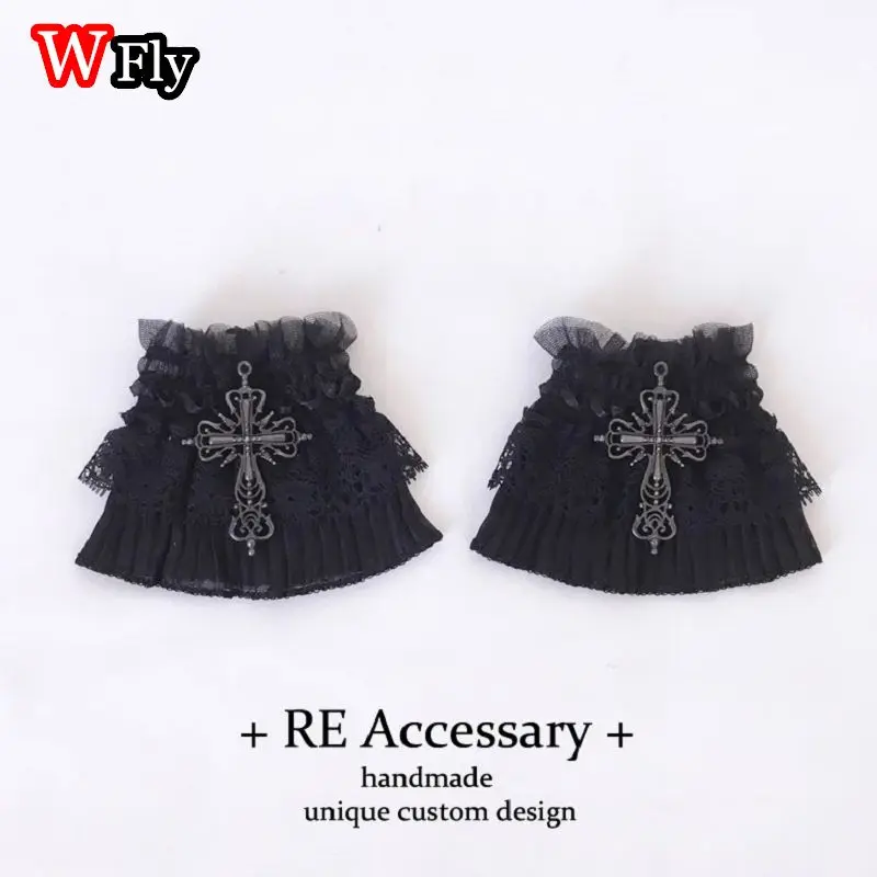 

Женские перчатки в стиле Харадзюку для косплея: имитация рукавов, фальш-манжеты, многослойные оборки, кружево Лолита, перекрестные рукава, аксессуары для косплея