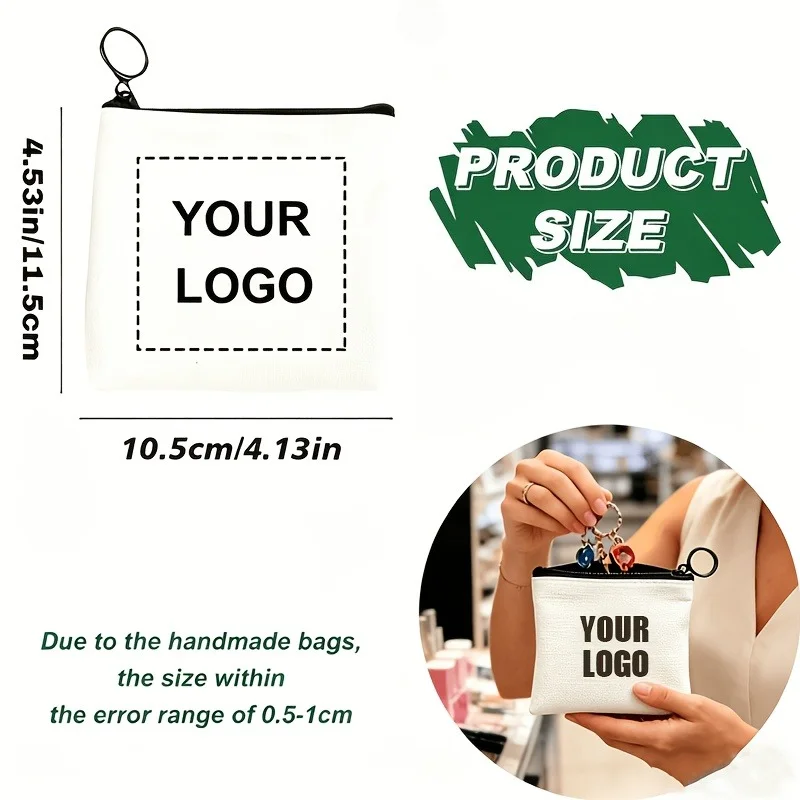 10er-Pack, DIY anpassbare Geldbörse mit Ihrem Logo/Bild – Damen-Geldbörse, Unisex-Geldbörse, Mädchen-Geldbörse – Detail 3