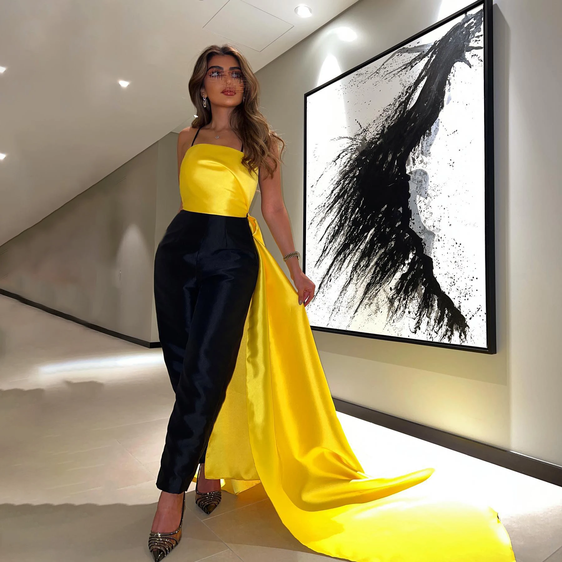 

GIOIO Off Shoulder Luxury Formal Evening Dresses Smiple Sleeveless فساتين سهرة Ankle Length Elegant Prom Gowns Party Women