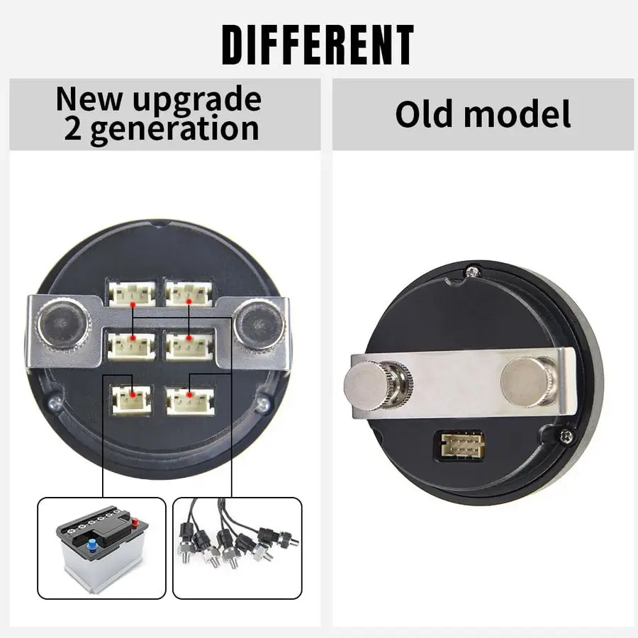 Display Air Suspension Gauge Air Ride Air Pressure Gauge 2Inch 0220 PSI with 5Pcs 1 8NPT SensorsBlue