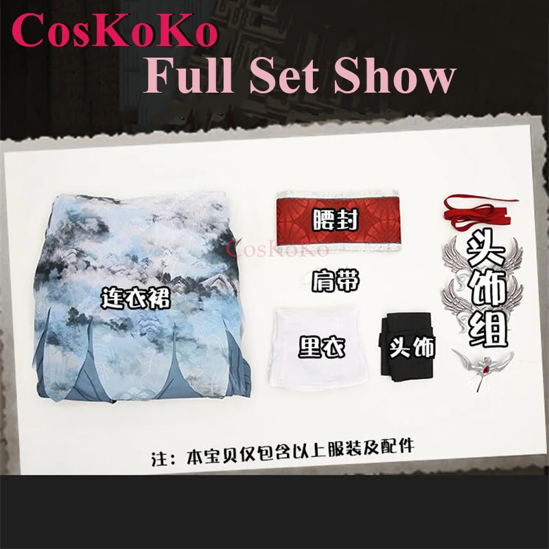 CosKoKo Michiko/Geisha Cosplay Game Identity V Costume Crane Skin Gorgeous Uniform Dress Halloween Party Role Play Clothing S-L