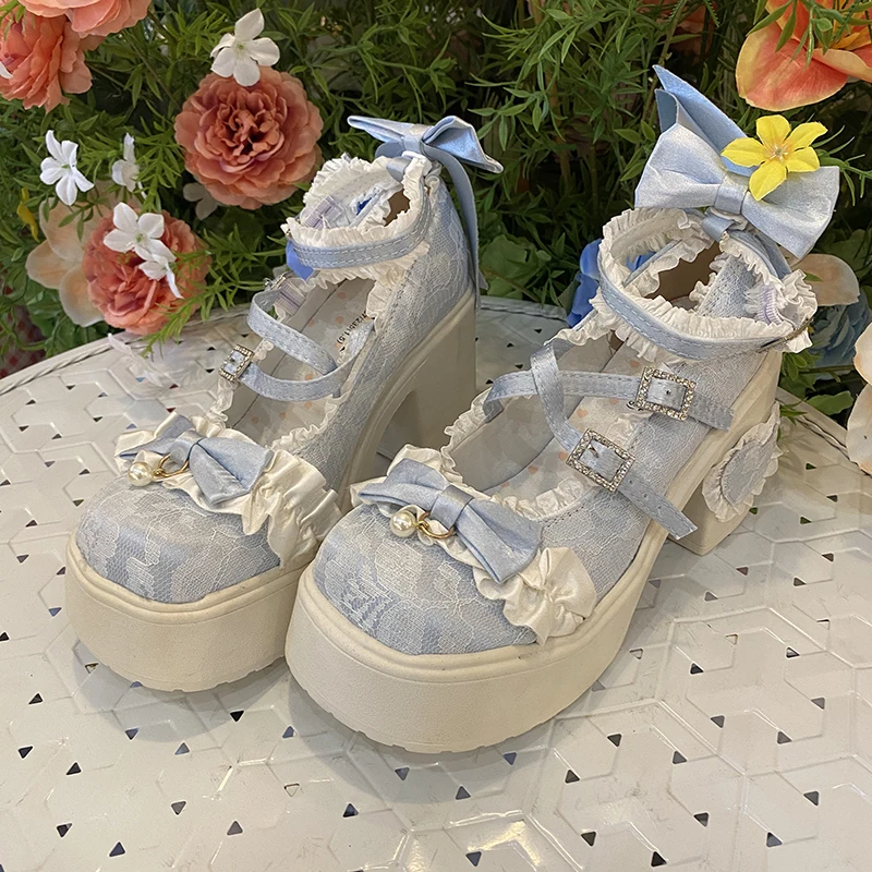 Advanced British Style New Lace Original Lolita Height Increasing Cos Mary Jane Shoes Jk Fashionable Comfortable Lo Shoes Women