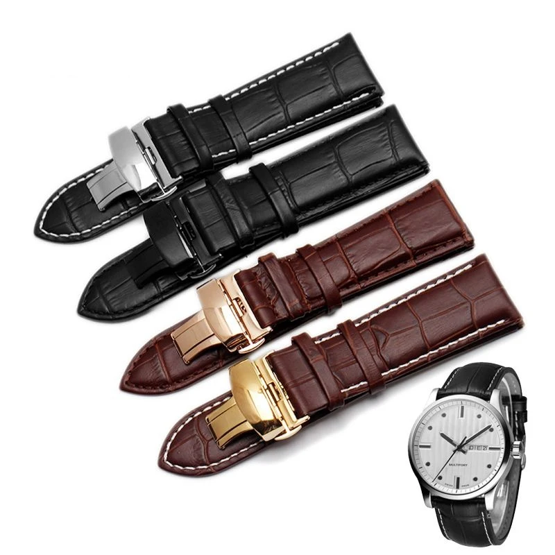 Large size genuine leather watch strap for Armani AR2411 Panerai PA111 441 men's 22mm 23mm 24mm 26mm 28mm big width Watchband