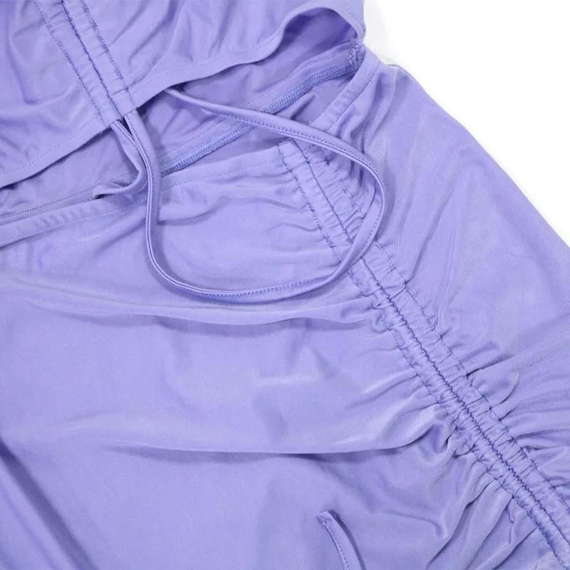 KEXU Women Short Sleeve Strapless Cutout Waist Stacked Ruched Ruffless Long Maxi Dress 2025 Birthday Party Dresses Vestidos