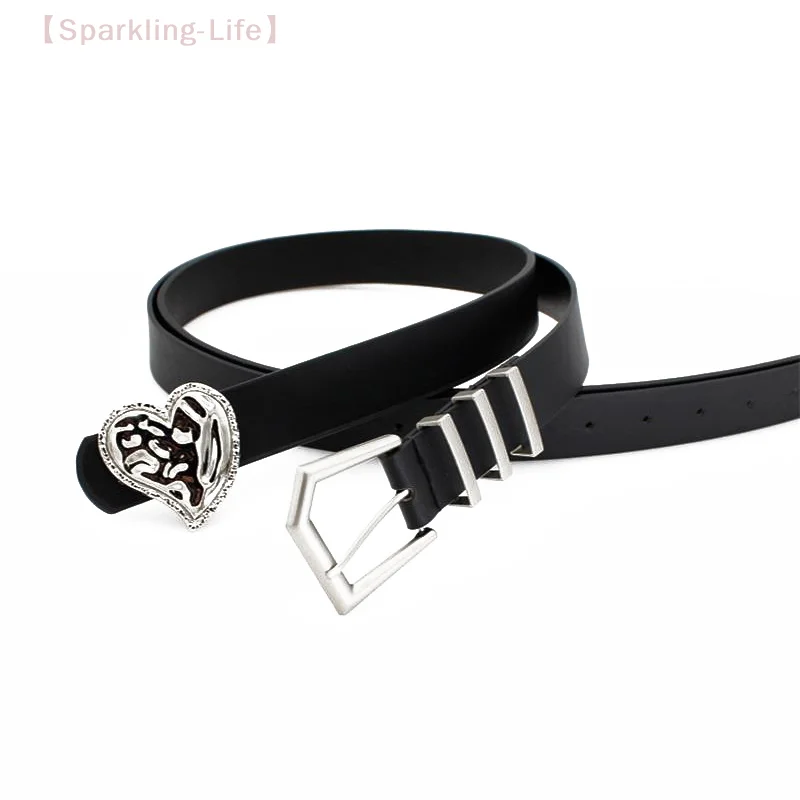 Unisex Heart Buckle Belts in Black: Simple, Stylish Decoration for Jeans Perfec Casual Outfits Fashionable Gift Option