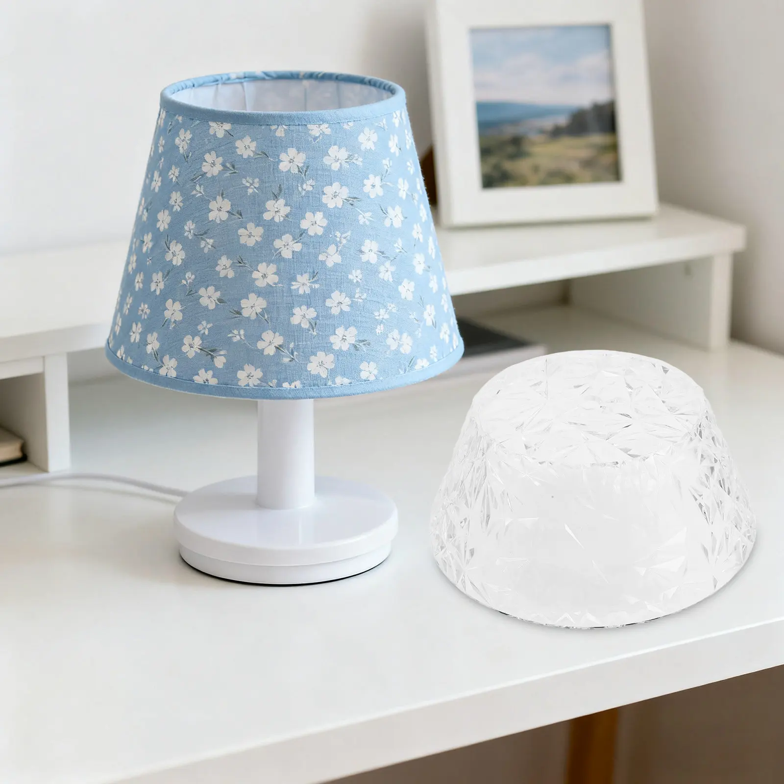 Clear Acrylic Lamp Shade Hole Diameter 0.4 Inch Modern Replacement Lampshade for Table Floor Wall Pendant Lights Bathroom Vanity