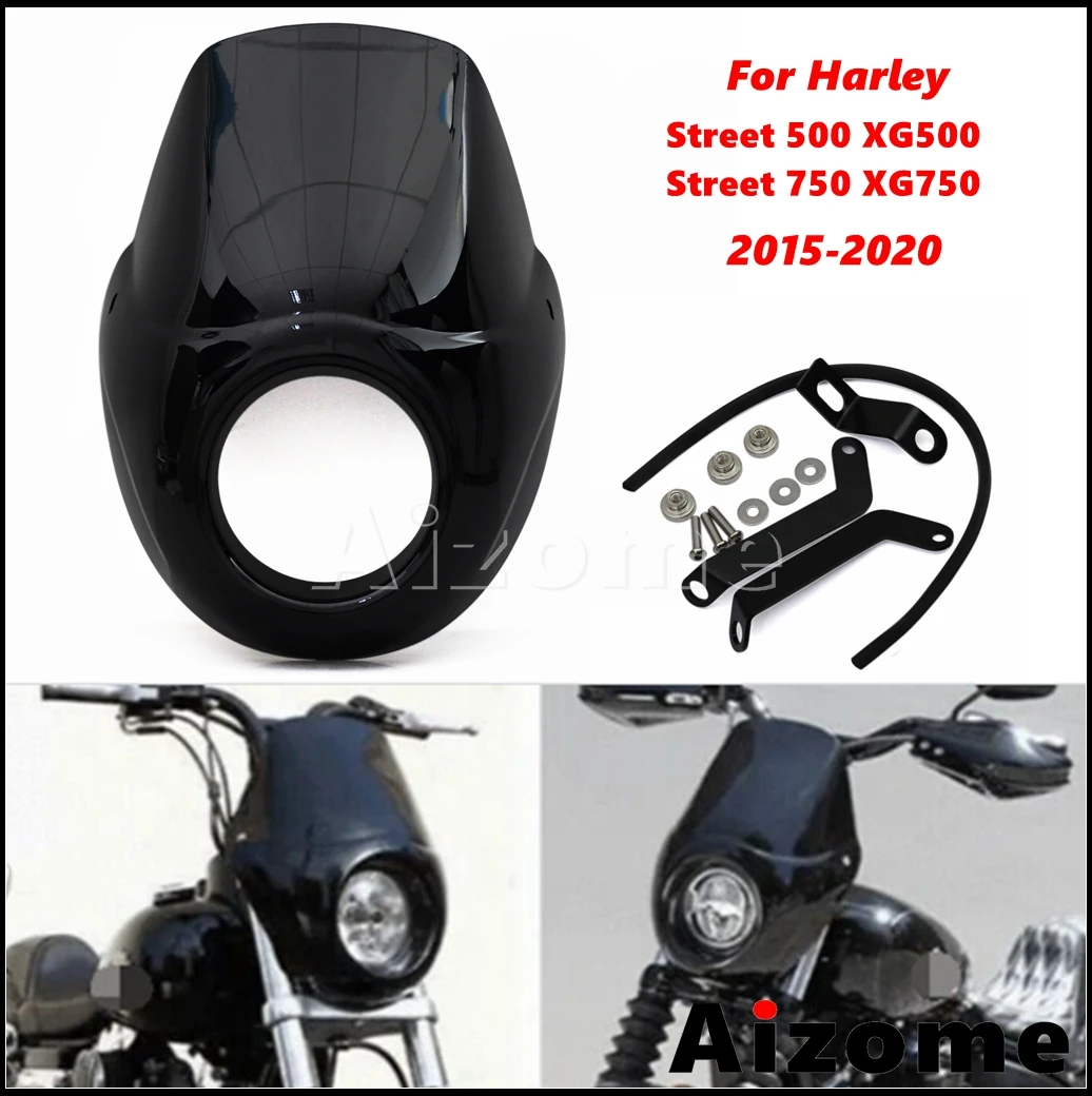 

Motorcycle Front Fairing 5.75 inch Headlight Wind Cowl Cover Accessories For Harley Street 500 750 XG500 XG750 XG 500 750 15-20