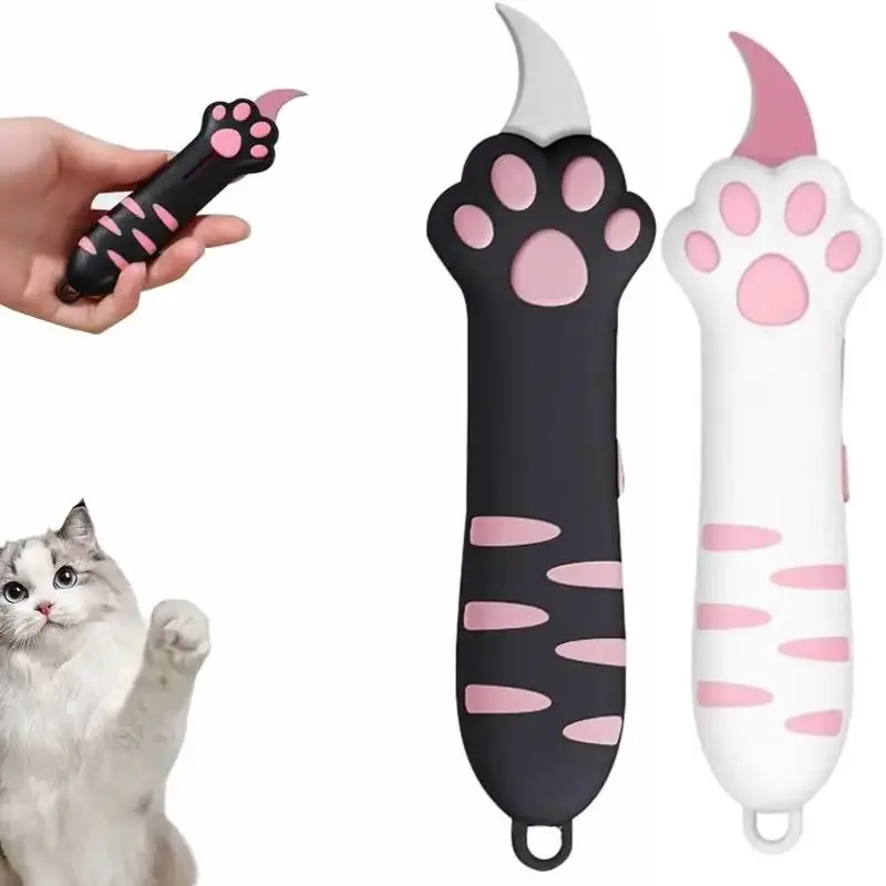 Cute Cat Paw Folding Utility Knife Retractable Cat Claw Box Cutter Mini Portable Art Craft Knife Kawaii Office School Cutting To