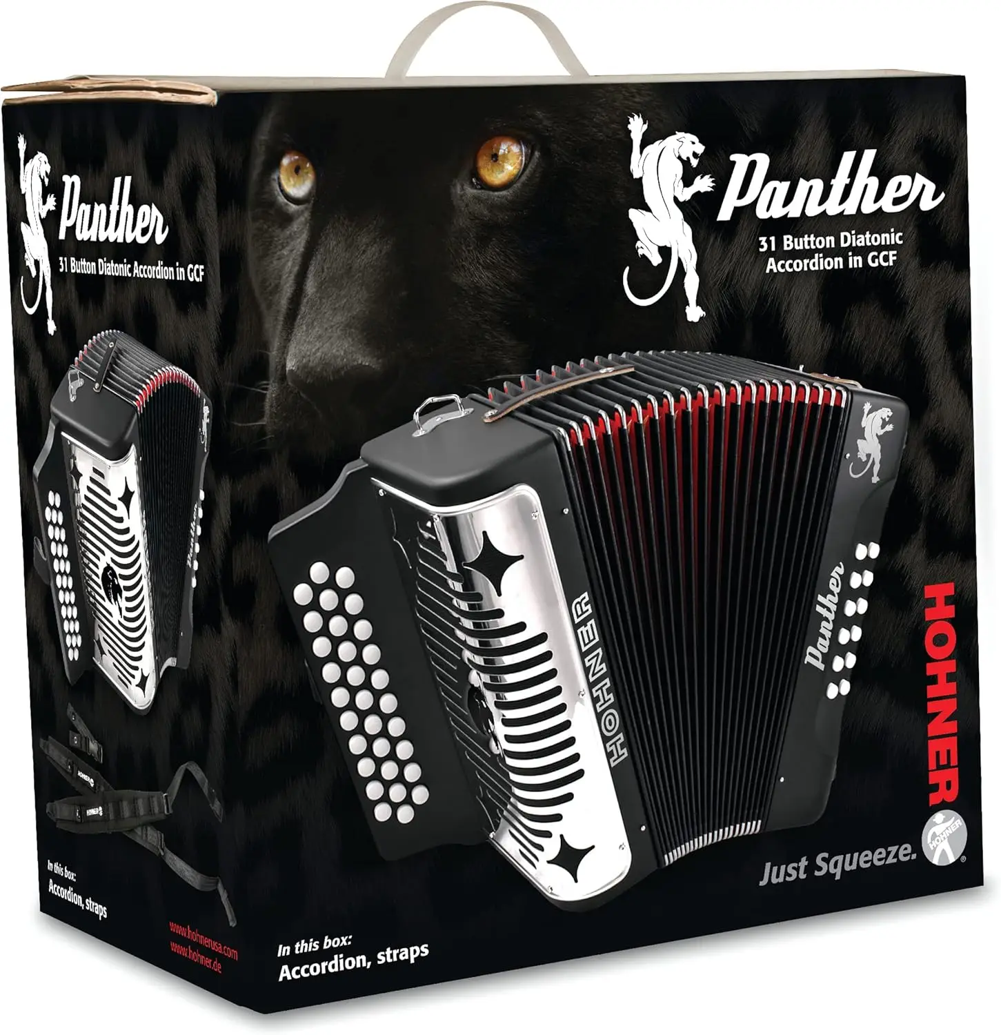 Accordions 3-Row Diatonic Accordion (Black)