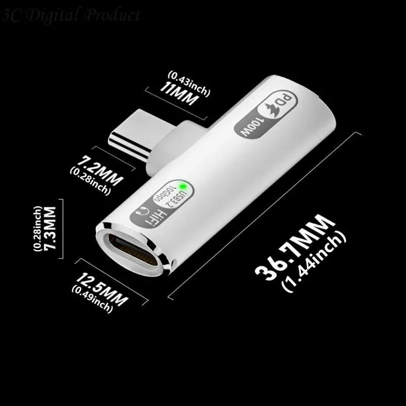 USB Cオーディオと充電アダプターPD100W電話用ラップトップタブレットQ84A