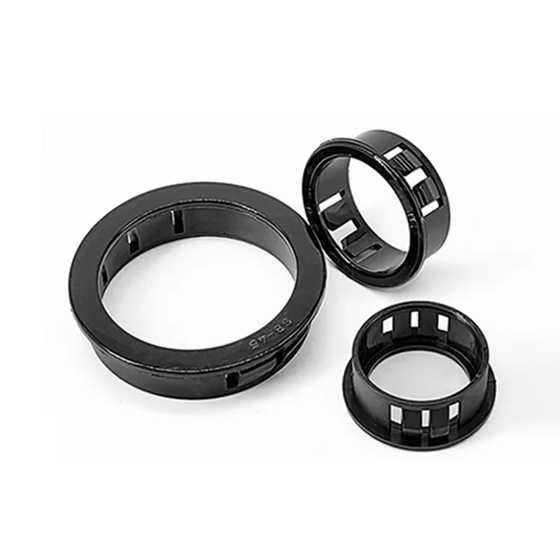 Black Plastic Buckle Protection Coil Panel Mount Hole Protective Ring Snap Bushing O Ring Hole Plug Grommet SK8~SK60