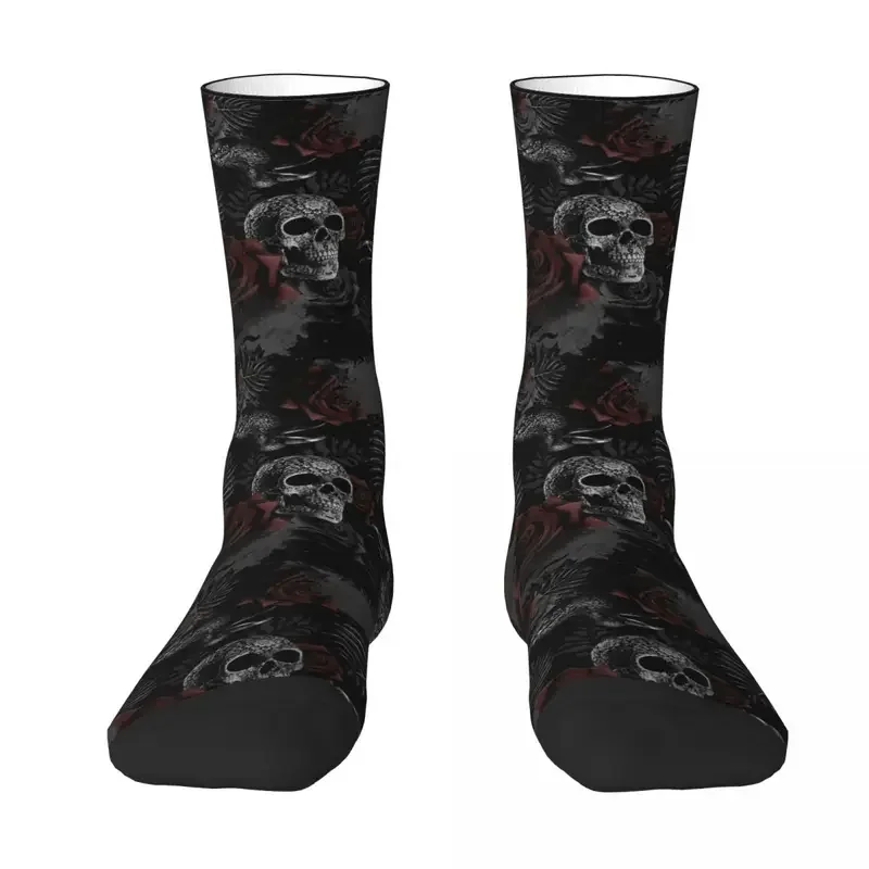 Y2K Skull Flowers Socks Gym 3D Print Boy Girls Mid-Calf Sock