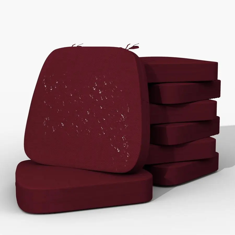 

Подушки для стульев 17 x 16 x 2,5 см, толщина 2,5 см, для обеденных стульев, 8 штук, водонепроницаемые, легко чистятся, с завязками и нескользящей основой для кухонных стульев