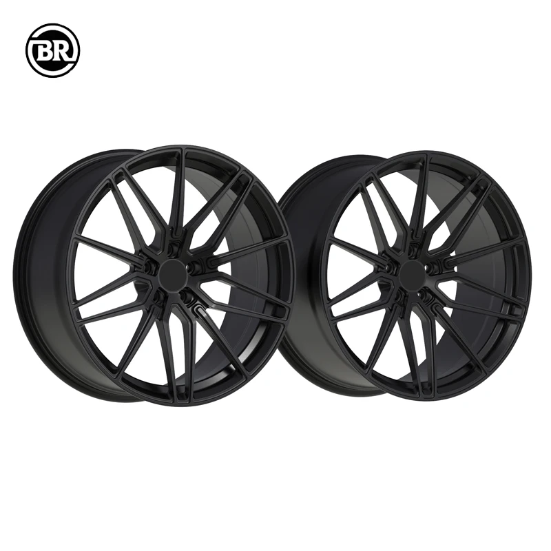 Custom Half Mute Black 18-26 Inch Racing Car Wheels Deep Dish Forged 5*130 Rims With Polished Lip
