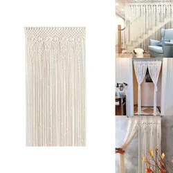 High Luxury Wall Mounted Rural Woven Curtains Living Room Bedroom Korean Style Rope Home Decoration Curtains