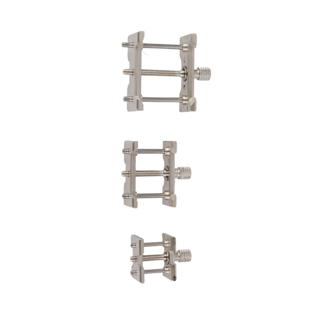 3pcs Complete Set Metal Material Watch Movement Holder 3pcs Set Silver Watchmaker Accessory Movement Fixed Base Watch Repair