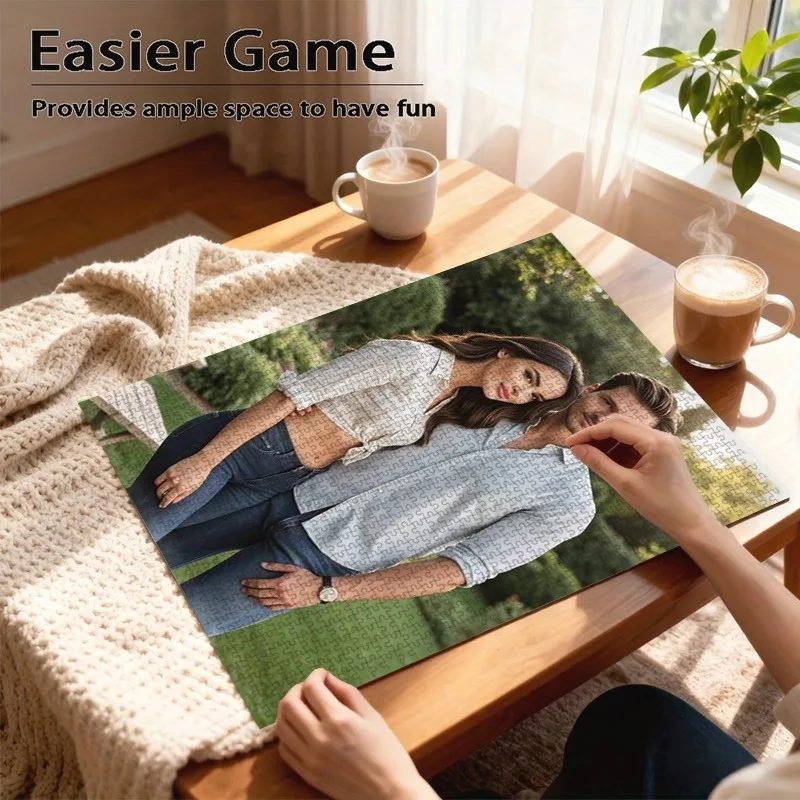 35/300/500/1000pcs Personalized Custom Photo Puzzle Selfie Photo DIY Puzzle Portrait Painting Handmade Birthday Gift