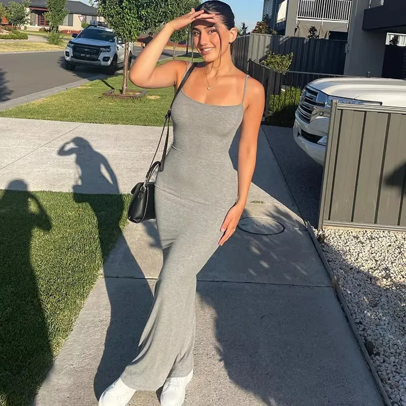 Satin Slip Sleeveless Backless Maxi Dress Women 2025 Y2k Summer Bodycon Elegant Sexy Outfits Ladies Birthday Party Club Sundress