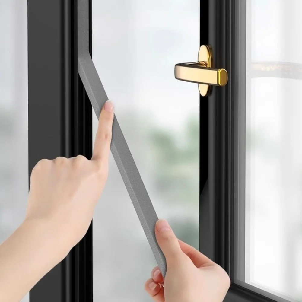24M Door Window Seal Strip Windproof Soundproof Insulation Sponge Gap Filler Gray Weather Stripping For Home