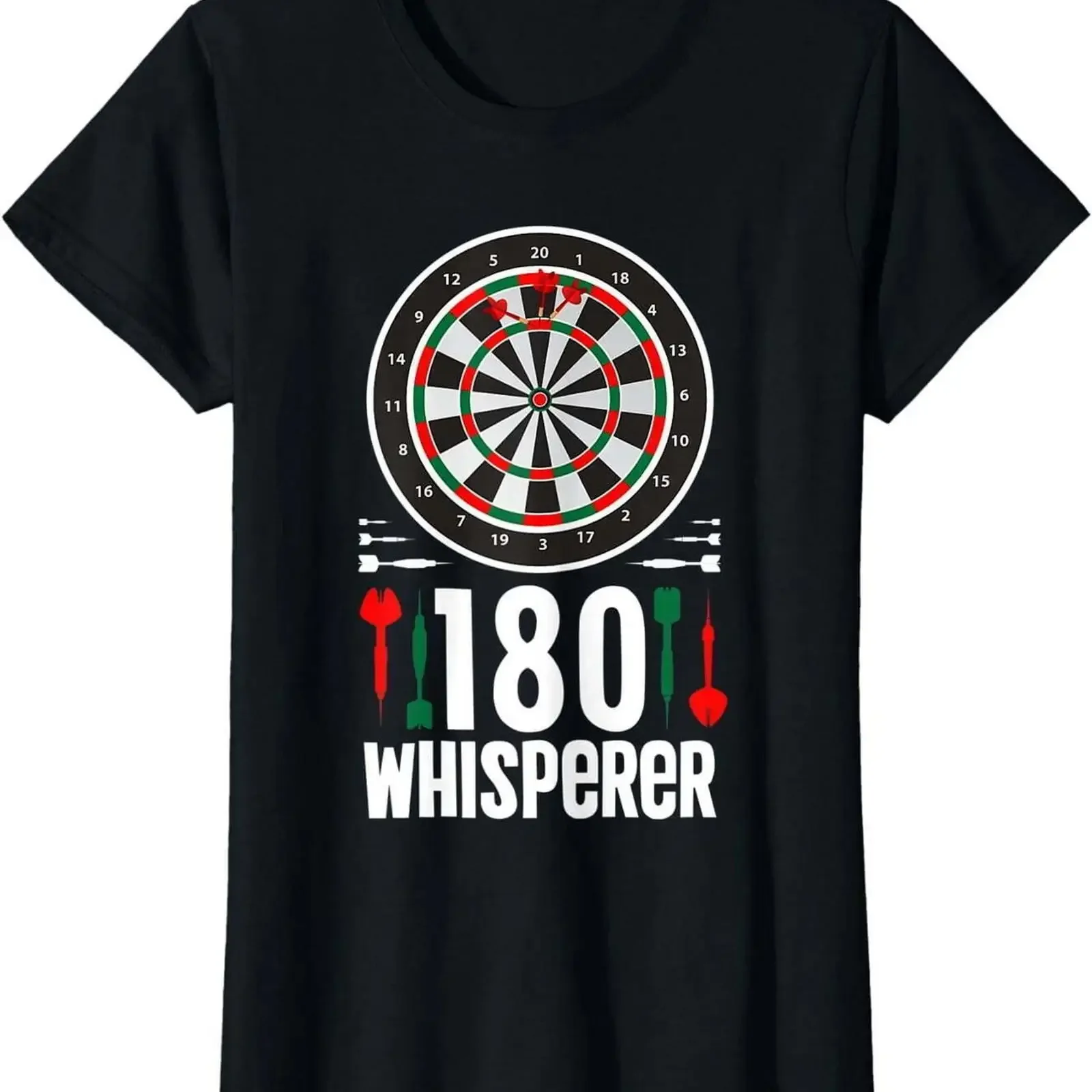 180 Darts Whisperer Funny Player Dartboard Humor Outfit T Shirt vintage Washed Stylish Unisex Versatile Breathable Comfortable