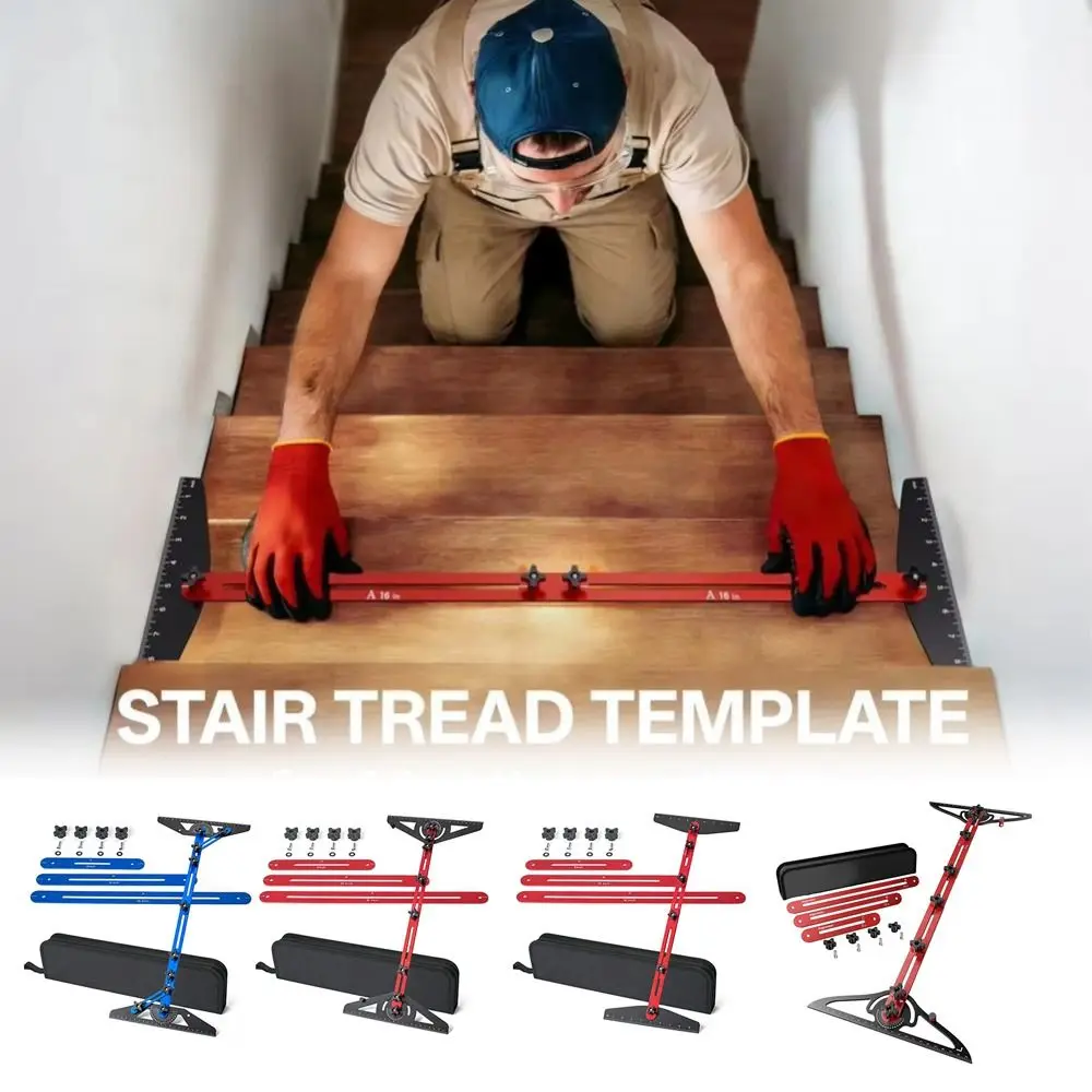 Adjustable Stair Tread Gauge Accurate Flexible Stair Tread Jig Heavy Duty Aluminum Alloy Stair Tread Layout Measuring Gauge