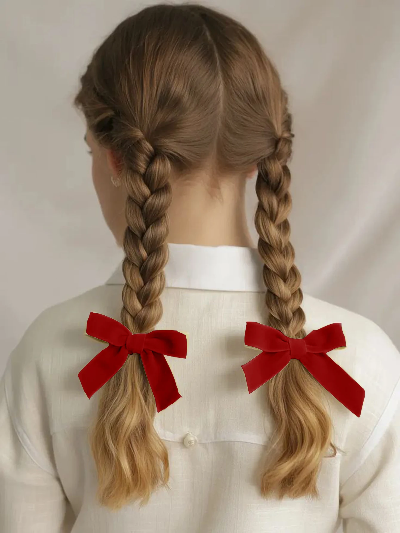 

Lystrfac 2Pcs/Lot Hair Bow For Women Girls Velvet Bow Hairpin Top Hair Clip Women Girls Hairgrips Hair Accessories