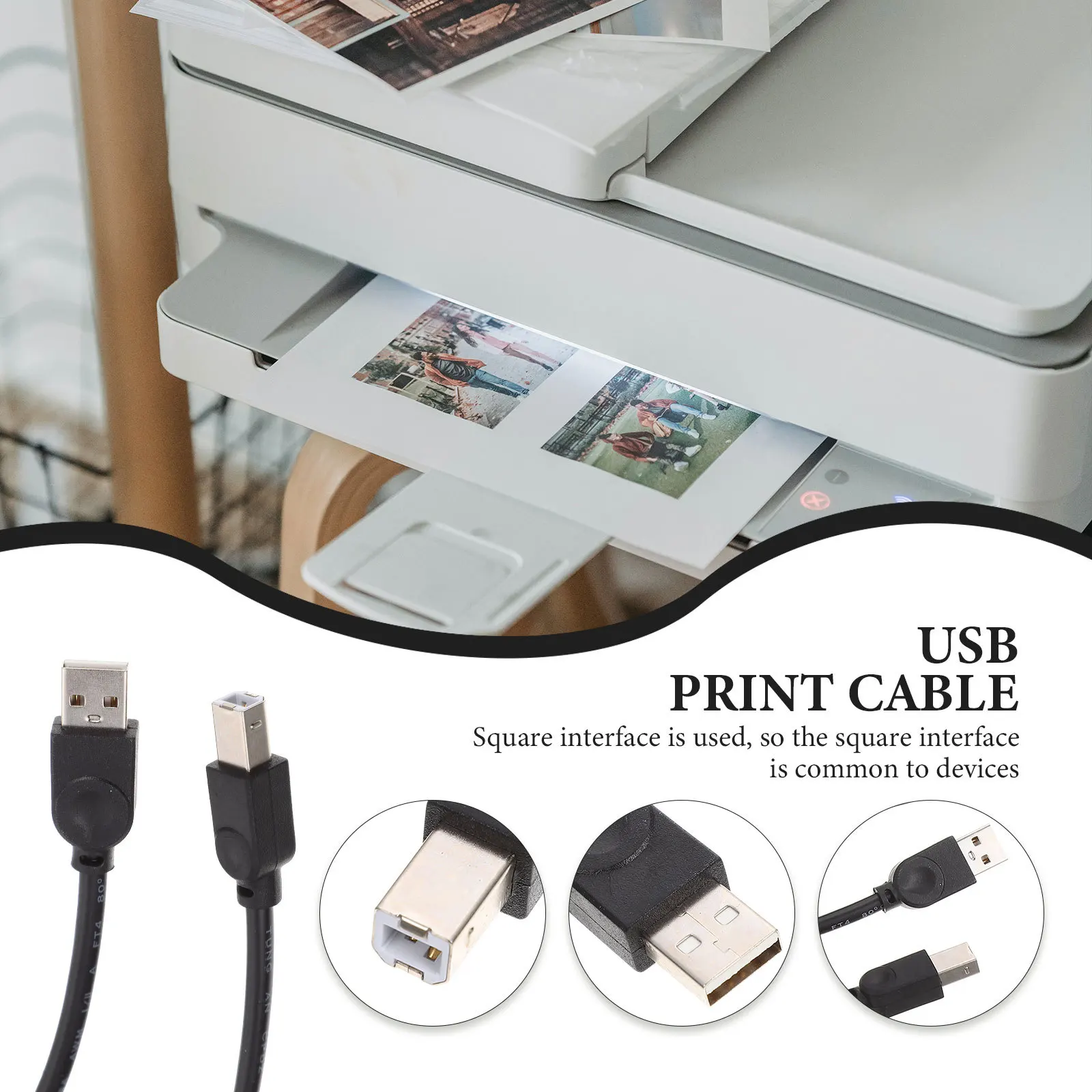 Cable USB Universal para impresora, línea de cobre para impresora, escáner de Fax, máquina multifunción, accesorio de oficina duradero