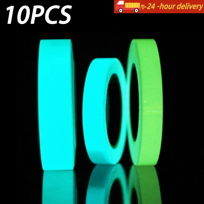 10PCS Fluorescent Stickers Tape Green Luminous Tape Staircase Fire Warning Glow In The Dark Can Be Cut Night Light Strip Wall