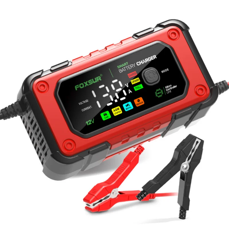 

NEW! Universal Repair Car Battery Charger 12V 7A Intelligent Repair Motorcycle Charger for lead Acid LiFePO4 Battery